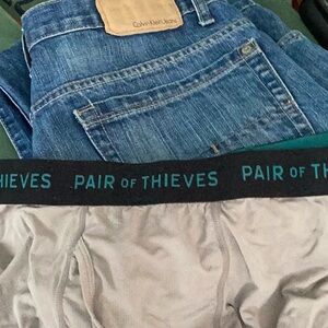 PAIR OF THIEVES SILVER Underwear BRIEFS SZ MEDIUM EPLC